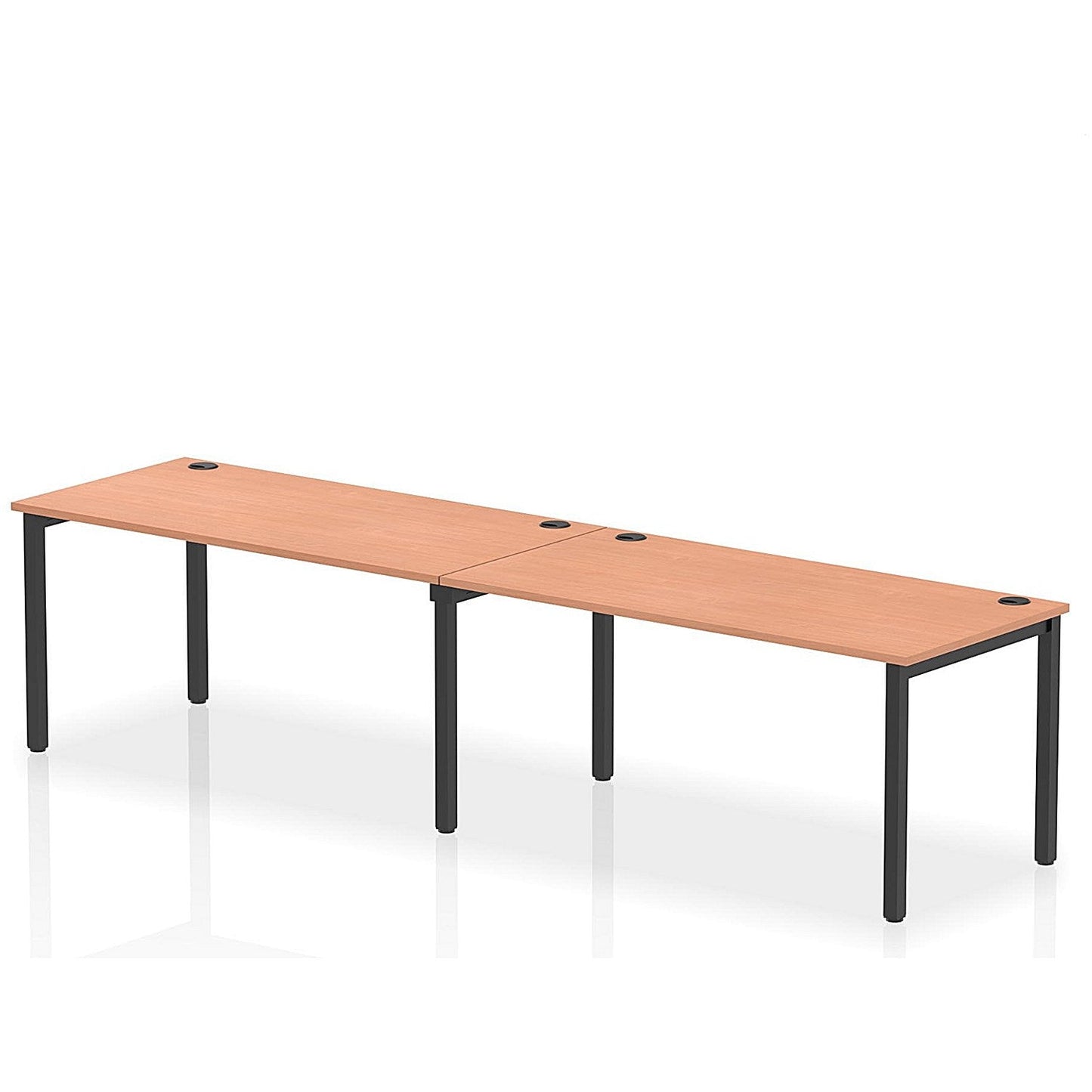 Impulse Bench Single Row 2 Person 1600 Black Frame Office Bench Desk Beech Easy2Order : IB00646