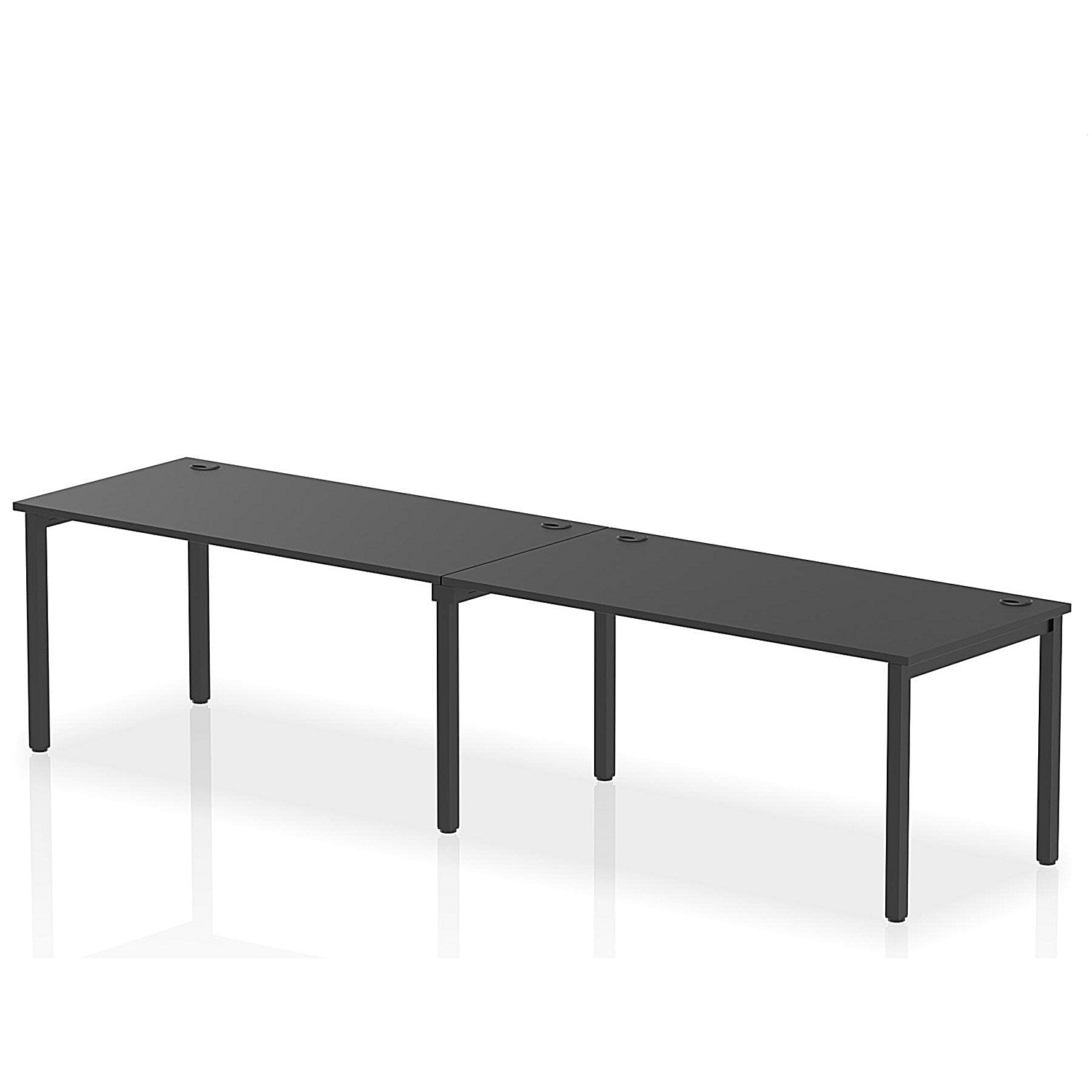 Impulse Bench Single Row 2 Person 1600 Black Frame Office Bench Desk Black Easy2Order : IB00647