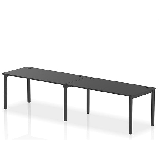 Impulse Bench Single Row 2 Person 1600 Black Frame Office Bench Desk Black Easy2Order : IB00647