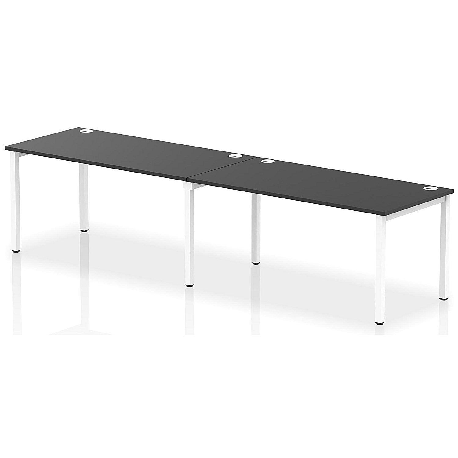 Impulse Bench Single Row 2 Person 1600 White Frame Office Bench Desk Black Easy2Order : IB00649
