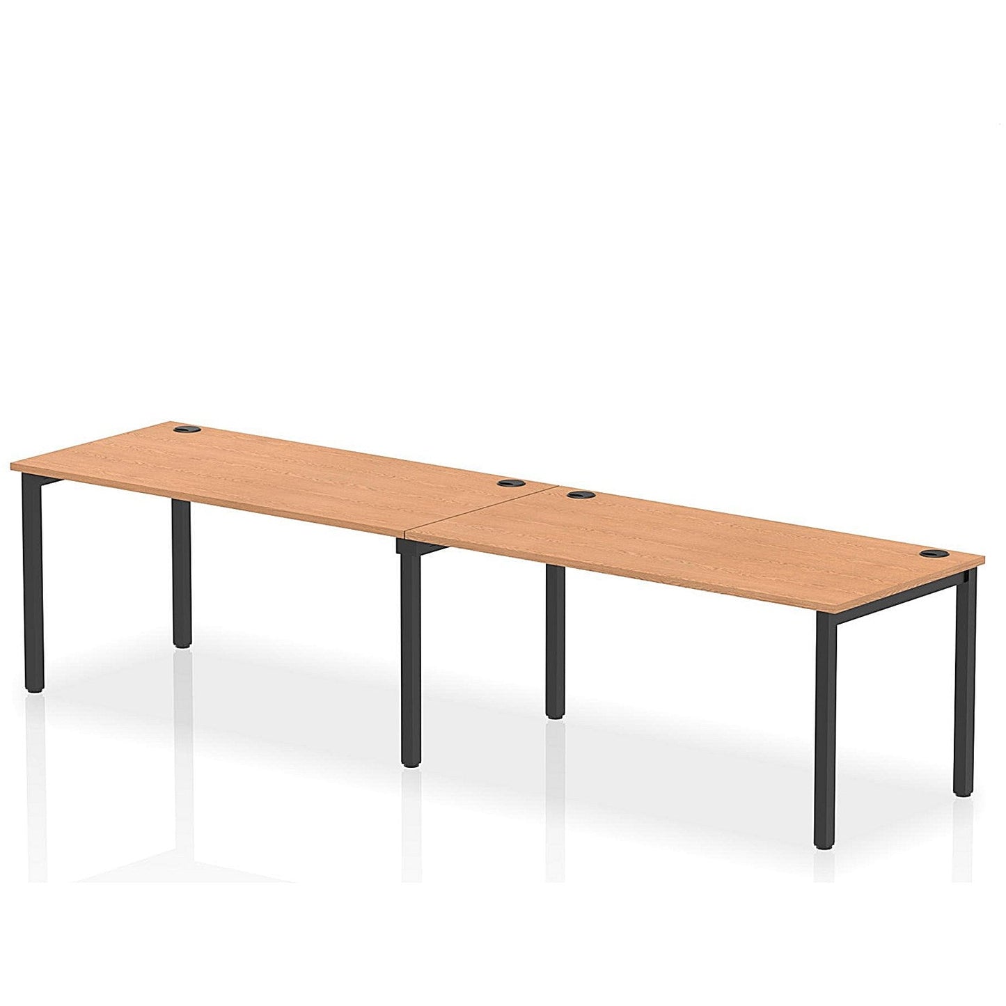 Impulse Bench Single Row 2 Person 1600 Black Frame Office Bench Desk Oak Easy2Order : IB00652