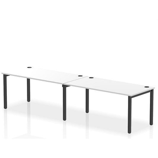 Impulse Bench Single Row 2 Person 1600 Black Frame Office Bench Desk White Easy2Order : IB00653