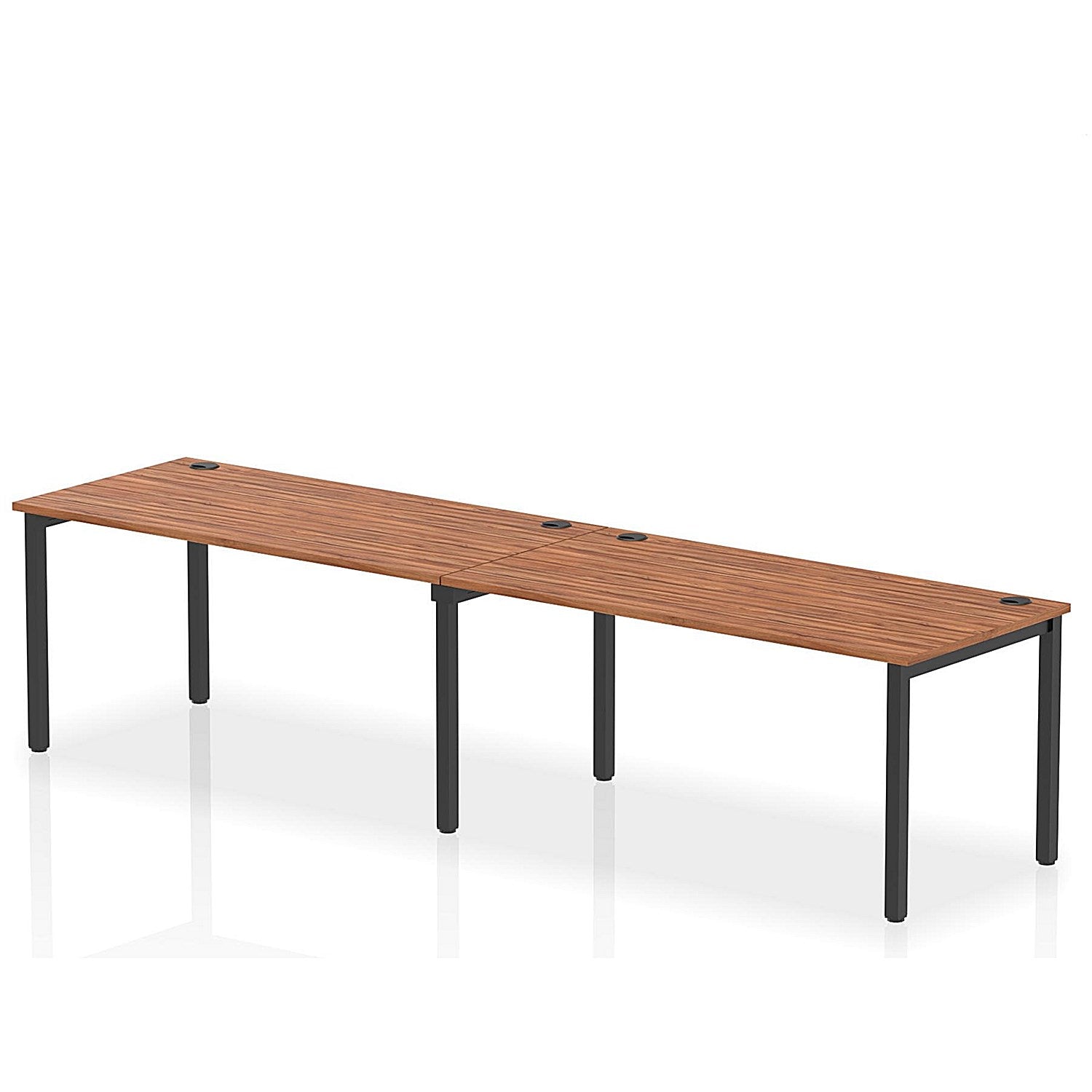 Impulse Bench Single Row 2 Person 1600 Black Frame Office Bench Desk Walnut Easy2Order : IB00654
