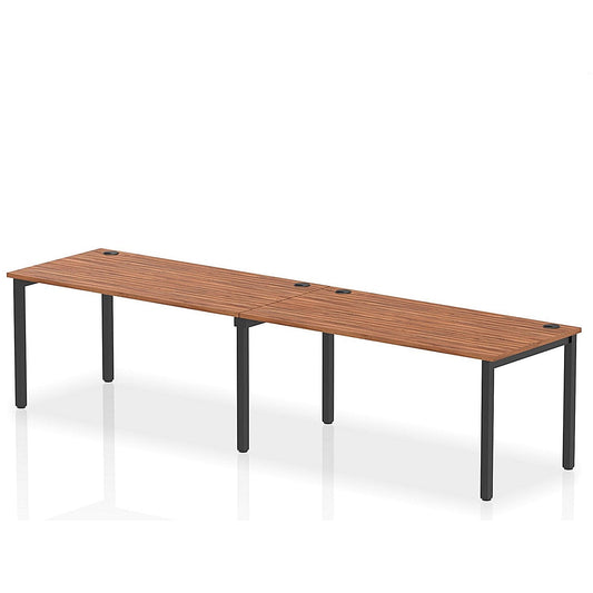 Impulse Bench Single Row 2 Person 1600 Black Frame Office Bench Desk Walnut Easy2Order : IB00654