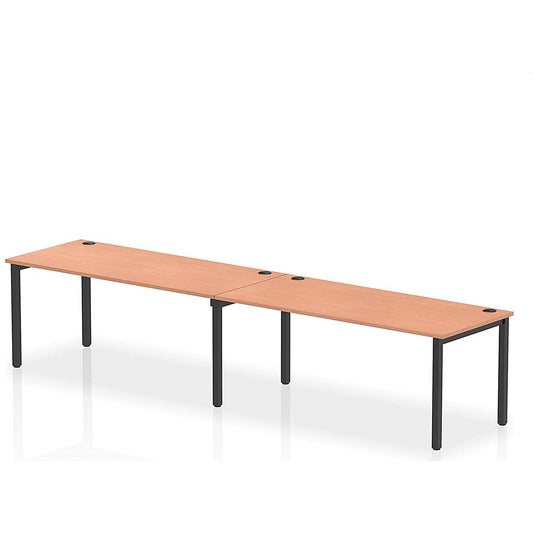 Impulse Bench Single Row 2 Person 1800 Black Frame Office Bench Desk Beech Easy2Order : IB00655