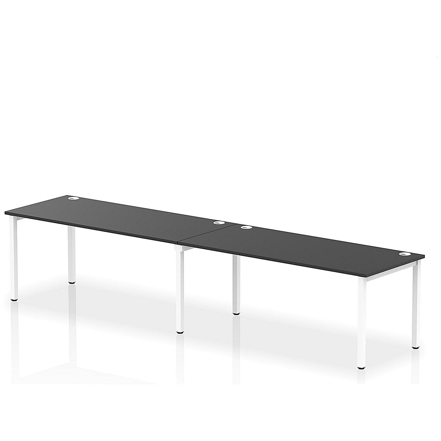 Impulse Bench Single Row 2 Person 1800 White Frame Office Bench Desk Black Easy2Order : IB00658
