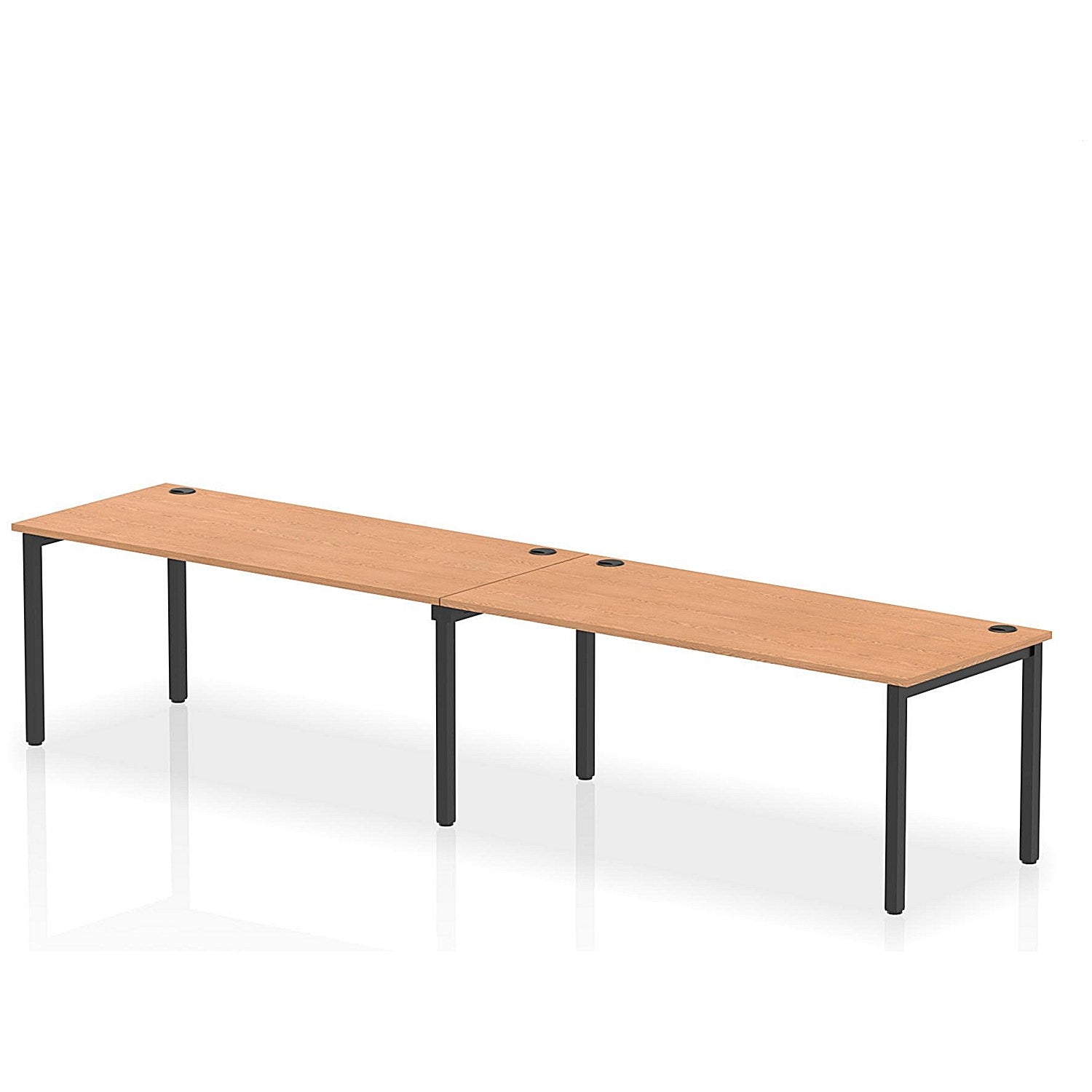 Impulse Bench Single Row 2 Person 1800 Black Frame Office Bench Desk Oak Easy2Order : IB00661