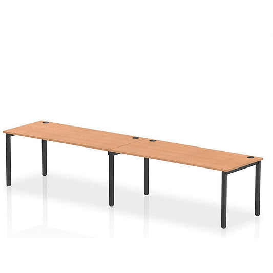 Impulse Bench Single Row 2 Person 1800 Black Frame Office Bench Desk Oak Easy2Order : IB00661