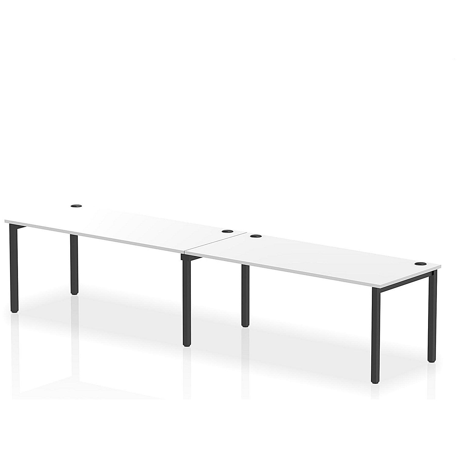Impulse Bench Single Row 2 Person 1800 Black Frame Office Bench Desk White Easy2Order : IB00662