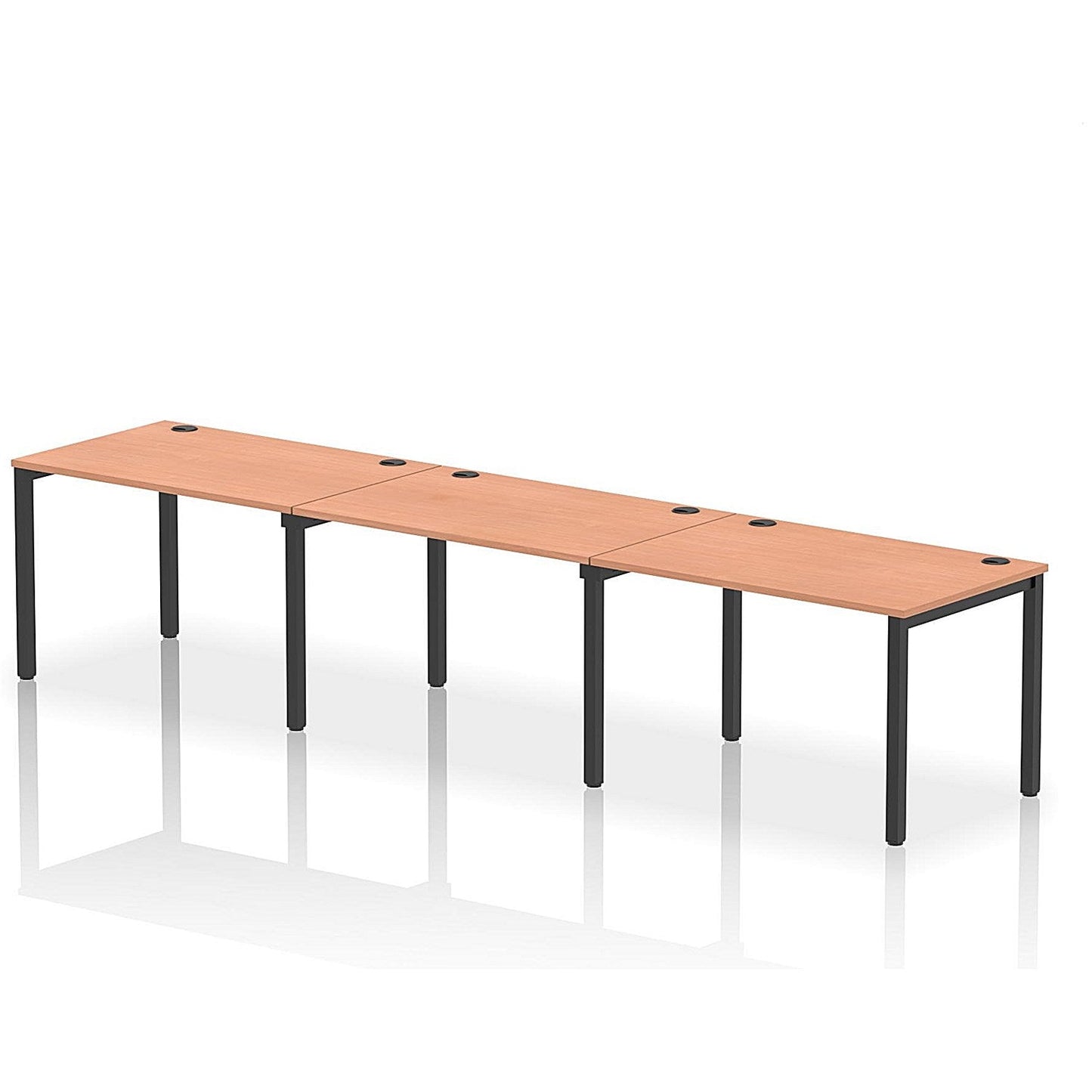 Impulse Bench Single Row 3 Person 1200 Black Frame Office Bench Desk Beech Easy2Order : IB00664