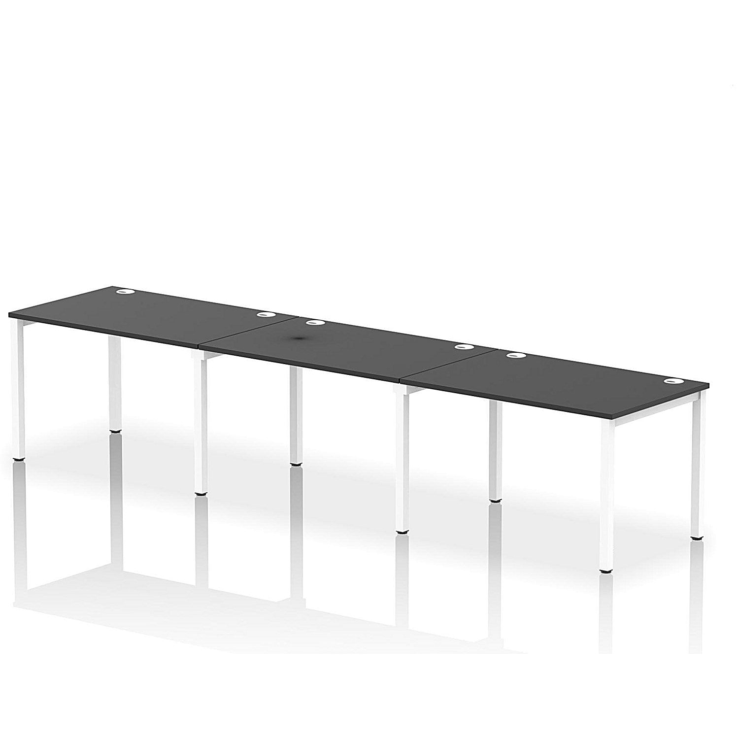 Impulse Bench Single Row 3 Person 1200 White Frame Office Bench Desk Black Easy2Order : IB00667