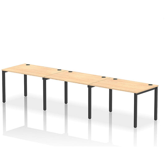 Impulse Bench Single Row 3 Person 1200 Black Frame Office Bench Desk Maple Easy2Order : IB00669