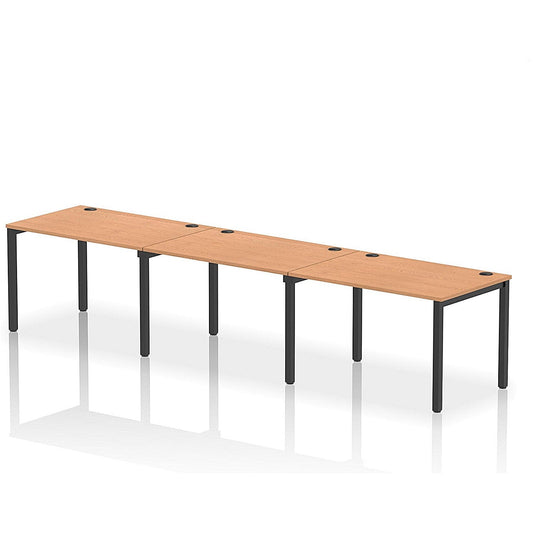 Impulse Bench Single Row 3 Person 1200 Black Frame Office Bench Desk Oak Easy2Order : IB00670