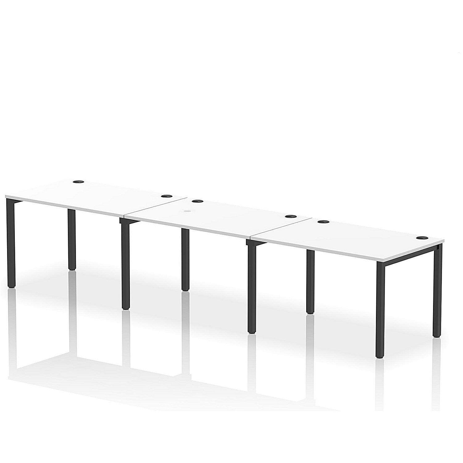 Impulse Bench Single Row 3 Person 1200 Black Frame Office Bench Desk White Easy2Order : IB00671