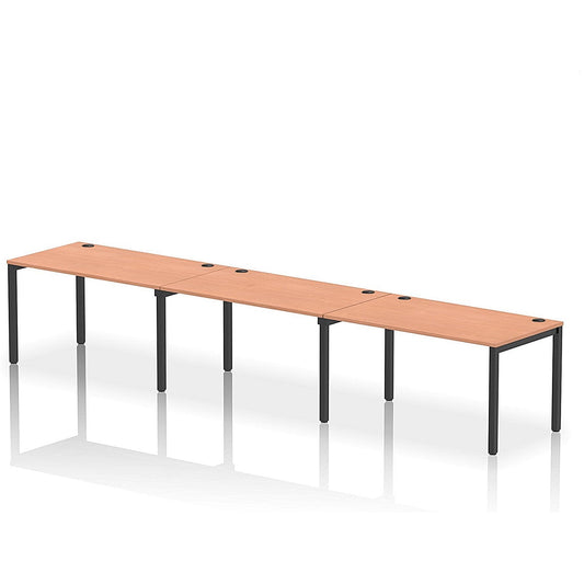 Impulse Bench Single Row 3 Person 1400 Black Frame Office Bench Desk Beech Easy2Order : IB00673
