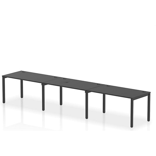 Impulse Bench Single Row 3 Person 1400 Black Frame Office Bench Desk Black Easy2Order : IB00674
