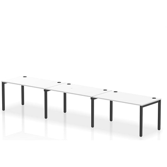 Impulse Bench Single Row 3 Person 1400 Black Frame Office Bench Desk White Easy2Order : IB00680