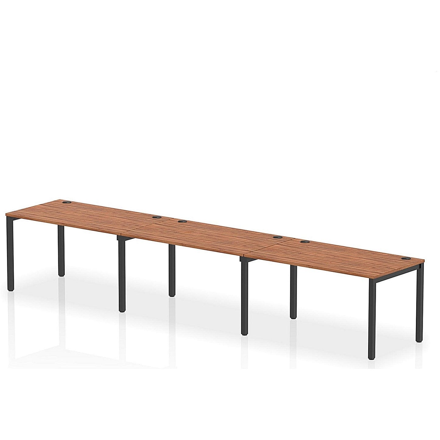 Impulse Bench Single Row 3 Person 1400 Black Frame Office Bench Desk Walnut Easy2Order : IB00681
