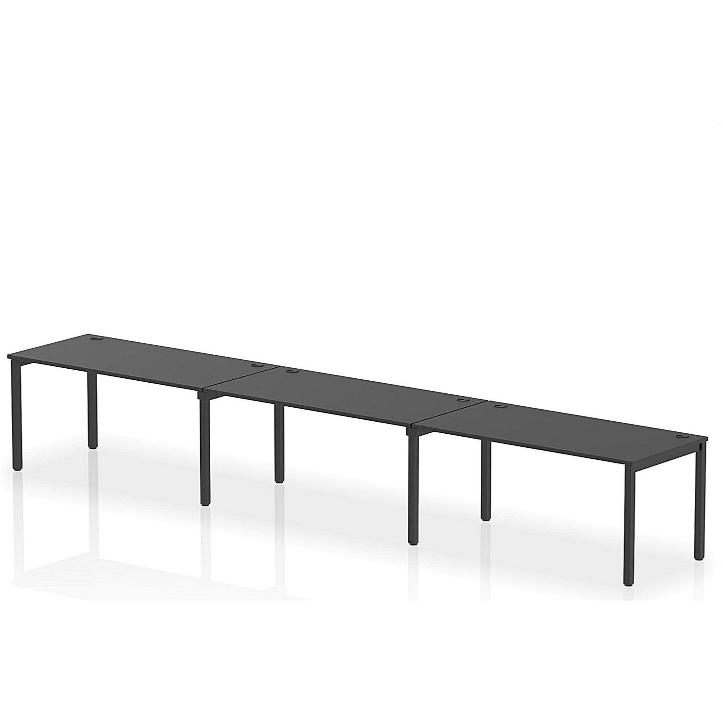 Impulse Bench Single Row 3 Person 1600 Black Frame Office Bench Desk Black Easy2Order : IB00683