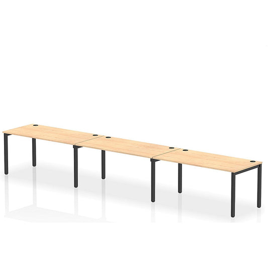 Impulse Bench Single Row 3 Person 1600 Black Frame Office Bench Desk Maple Easy2Order : IB00687