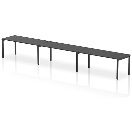 Impulse Bench Single Row 3 Person 1800 Black Frame Office Bench Desk Black Easy2Order : IB00692