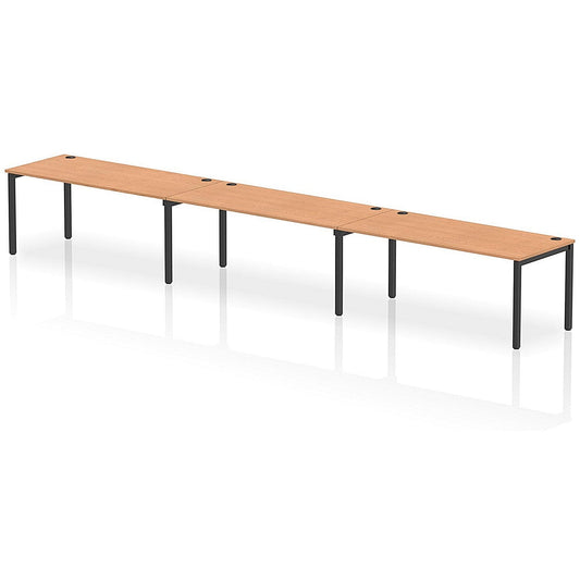Impulse Bench Single Row 3 Person 1800 Black Frame Office Bench Desk Oak Easy2Order : IB00697