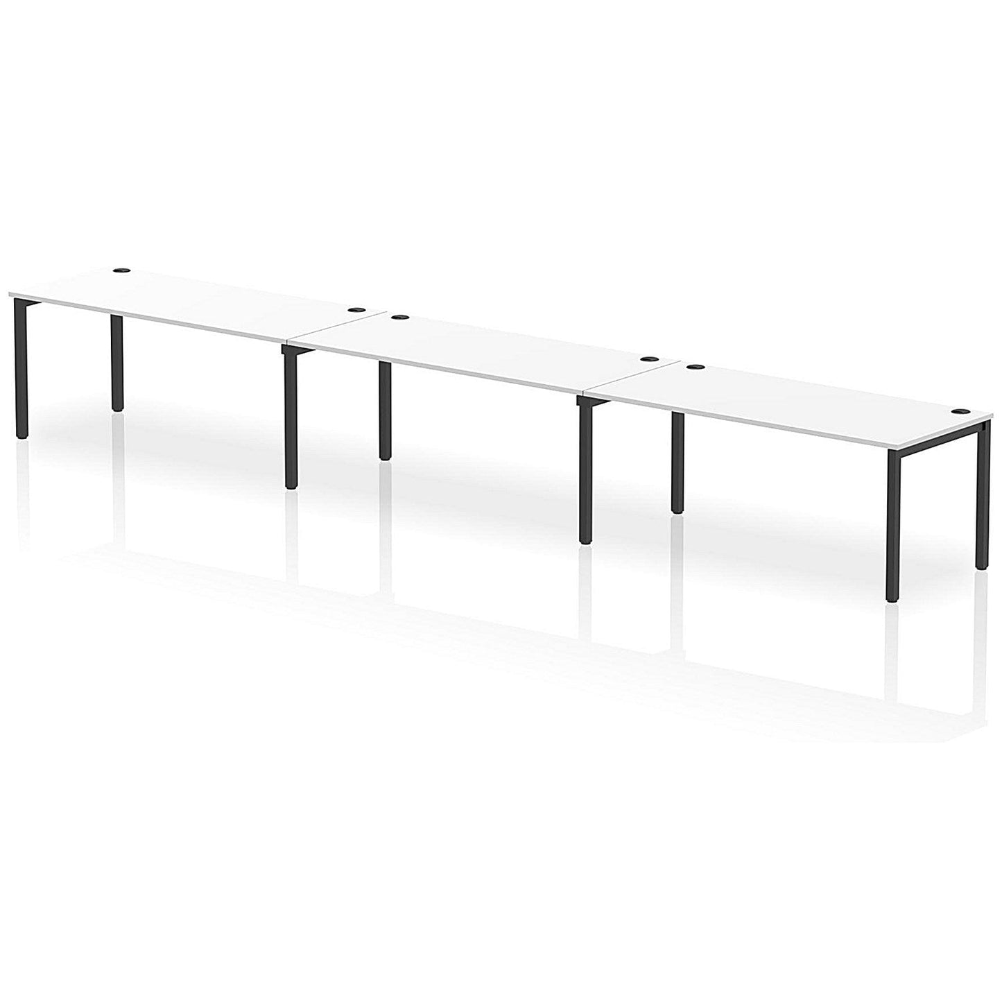Impulse Bench Single Row 3 Person 1800 Black Frame Office Bench Desk White Easy2Order : IB00698