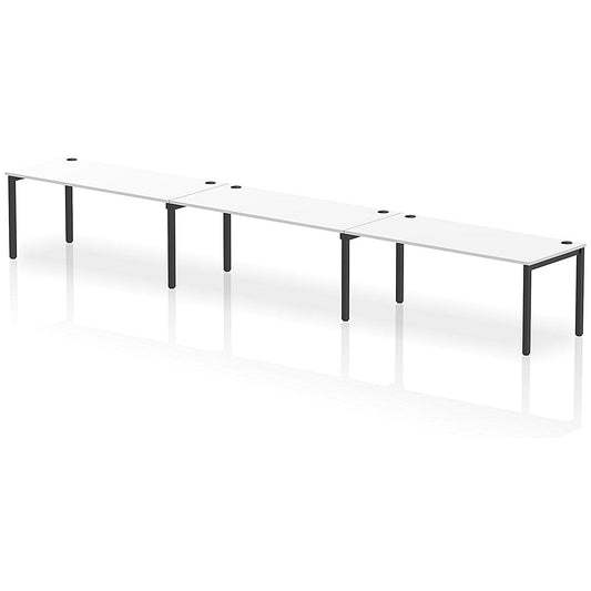 Impulse Bench Single Row 3 Person 1800 Black Frame Office Bench Desk White Easy2Order : IB00698