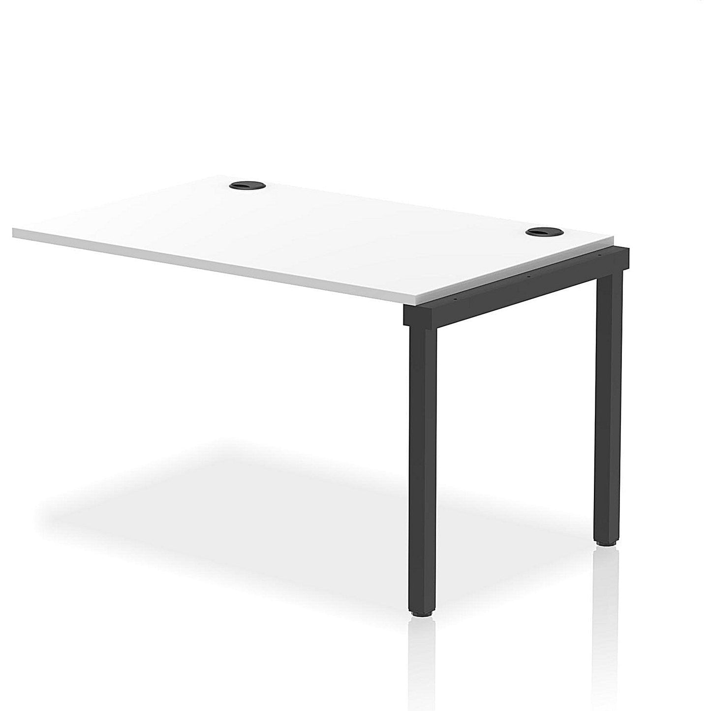 Impulse Bench Single Row Ext Kit 1200 Black Frame Office Bench Desk White Easy2Order : IB00707