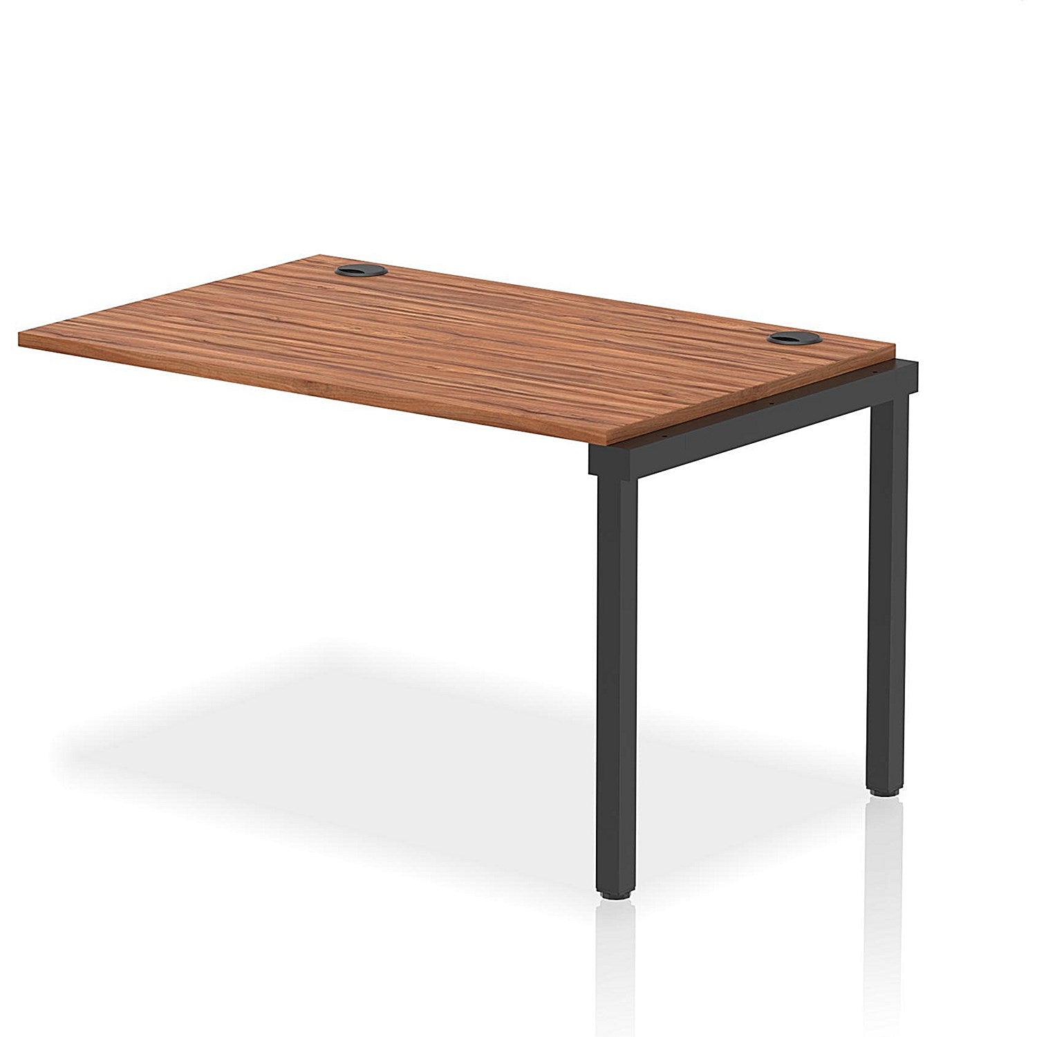 Impulse Bench Single Row Ext Kit 1200 Black Frame Office Bench Desk Walnut Easy2Order : IB00708
