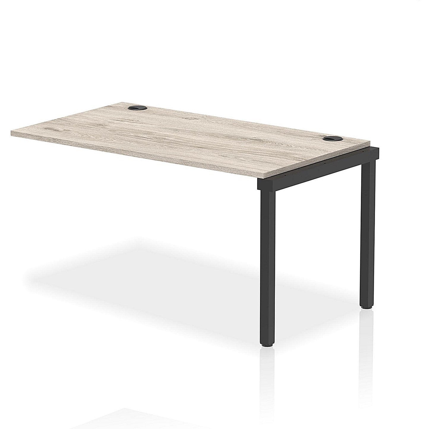 Impulse Bench Single Row Ext Kit 1400 Black Frame Office Bench Desk Grey Oak Easy2Order : IB00713
