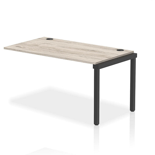 Impulse Bench Single Row Ext Kit 1400 Black Frame Office Bench Desk Grey Oak Easy2Order : IB00713