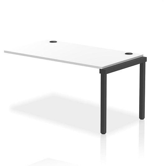 Impulse Bench Single Row Ext Kit 1400 Black Frame Office Bench Desk White Easy2Order : IB00716