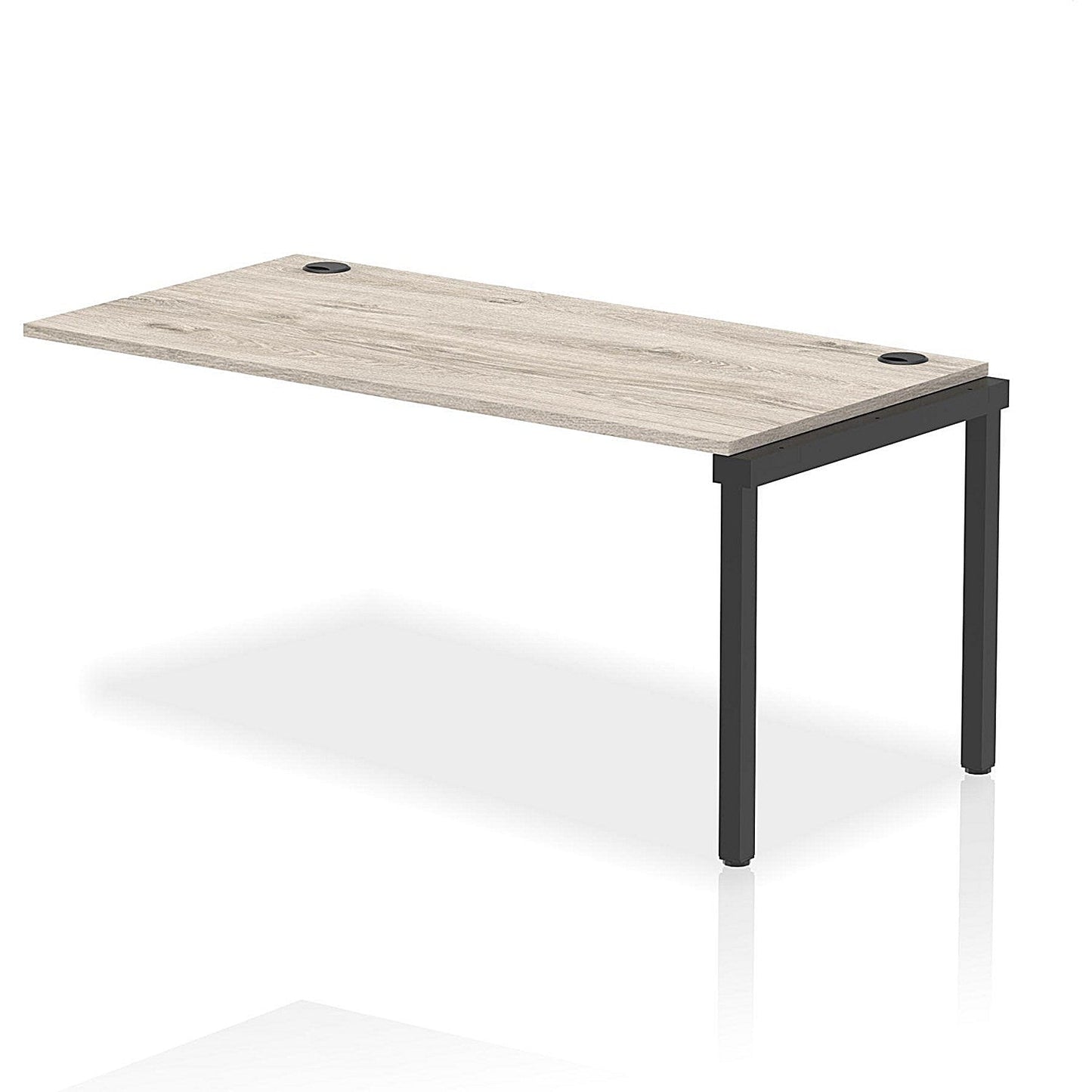 Impulse Bench Single Row Ext Kit 1600 Black Frame Office Bench Desk Grey Oak Easy2Order : IB00722