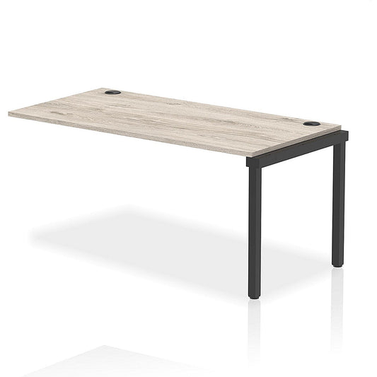 Impulse Bench Single Row Ext Kit 1600 Black Frame Office Bench Desk Grey Oak Easy2Order : IB00722