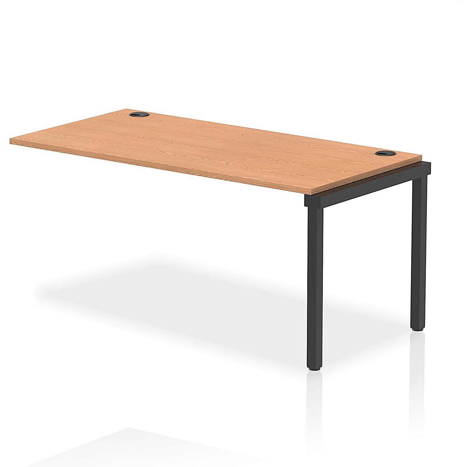 Impulse Bench Single Row Ext Kit 1600 Black Frame Office Bench Desk Oak Easy2Order : IB00724