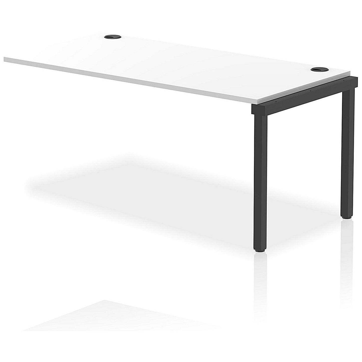 Impulse Bench Single Row Ext Kit 1600 Black Frame Office Bench Desk White Easy2Order : IB00725