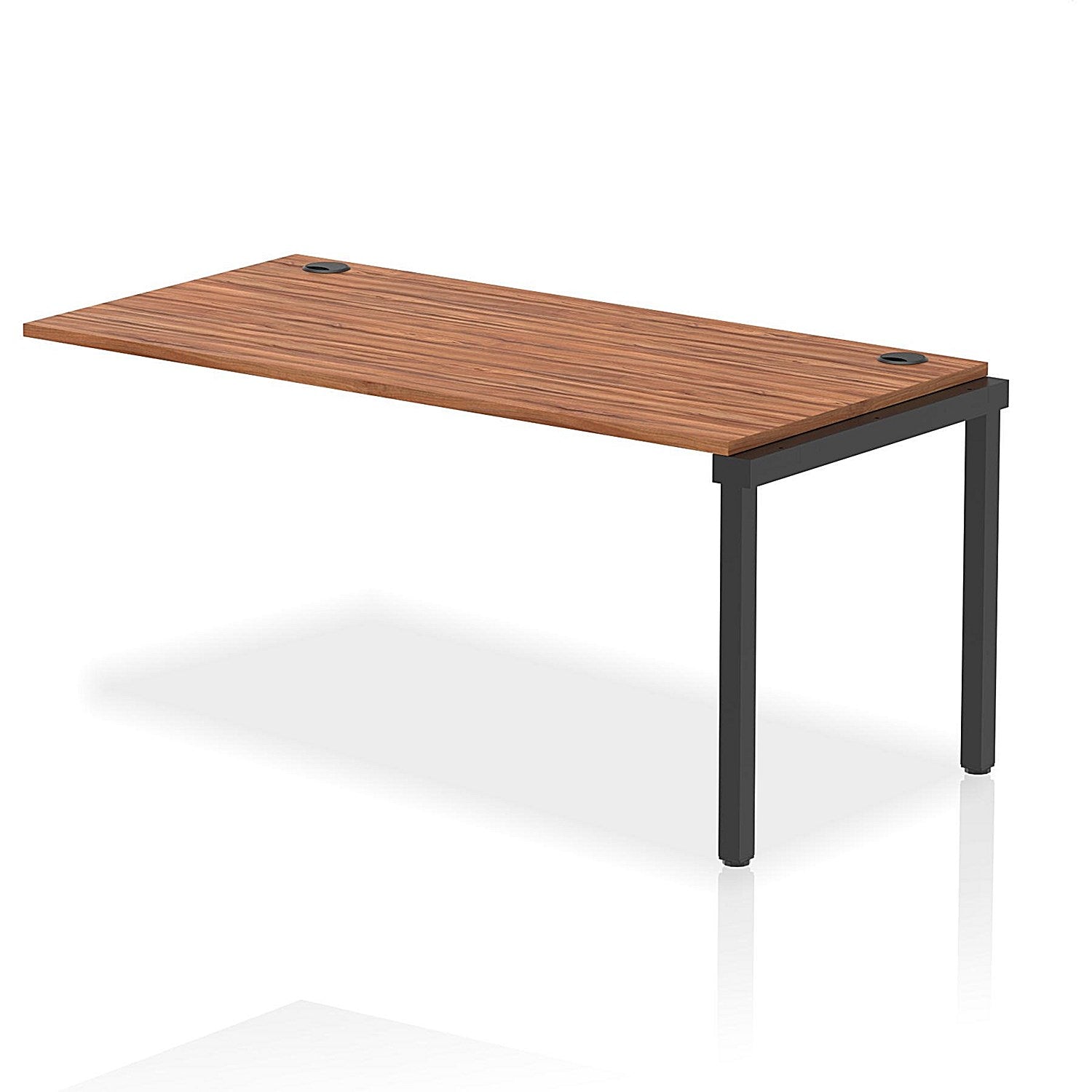 Impulse Bench Single Row Ext Kit 1600 Black Frame Office Bench Desk Walnut Easy2Order : IB00726