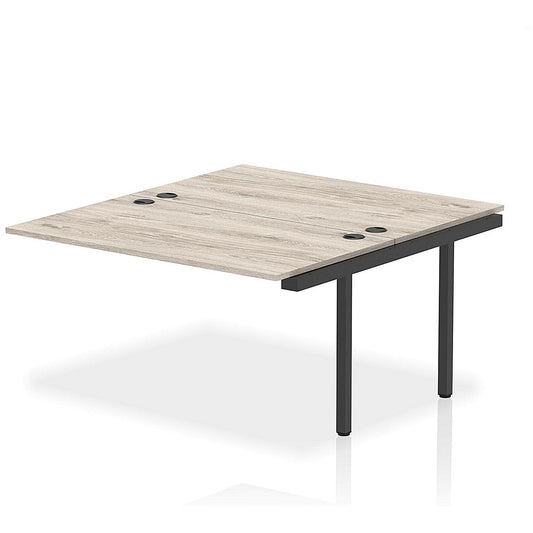 Impulse Bench B2B Ext Kit 1400 Black Frame Office Bench Desk Grey Oak Easy2Order : IB00749