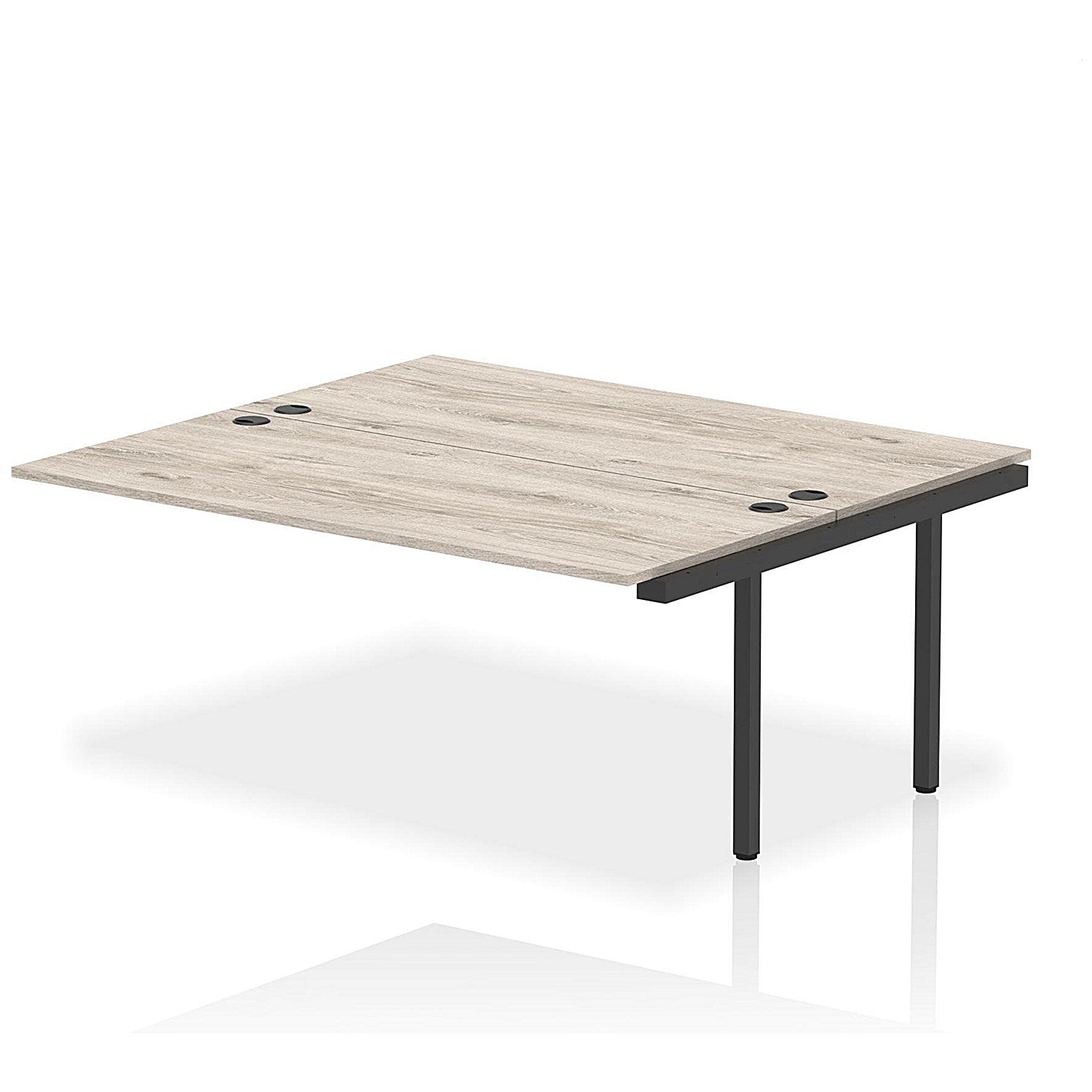 Impulse Bench B2B Ext Kit 1800 Black Frame Office Bench Desk Grey Oak Easy2Order : IB00767