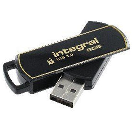 Integral Secure 360 Encrypted USB 3.0 Flash Drive, 8GB