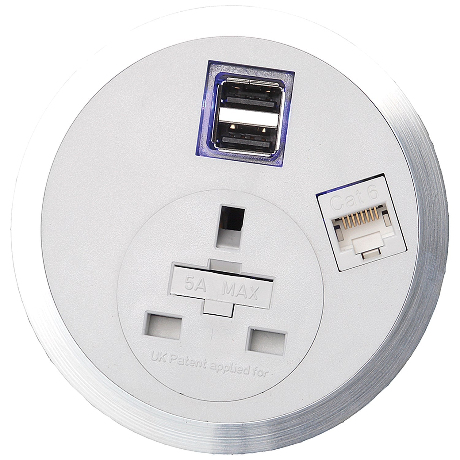 Impulse Port-E, 1 x UK Socket, 1 x Smart Charge, 1 x CAT5E Data Easy2Order : IP000062