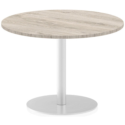 Italia Poseur Circular Table, 1000mm Diameter, Grey Oak