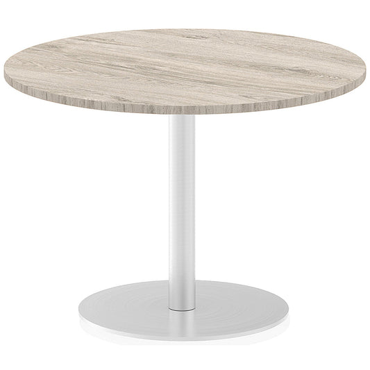 Italia Poseur Circular Table, 1000mm Diameter, Grey Oak