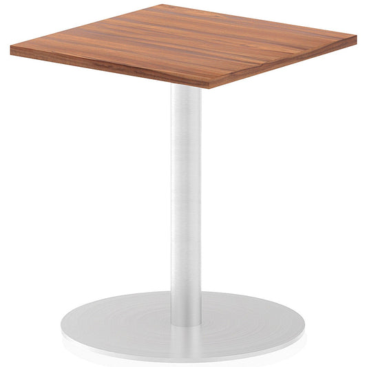 Italia Poseur Square Table, 600mm Wide, Walnut
