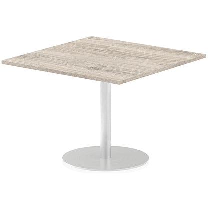 Italia Poseur Square Table, 1000mm Wide, Grey Oak