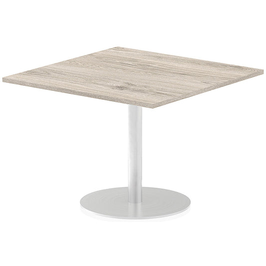 Italia Poseur Square Table, 1000mm Wide, Grey Oak