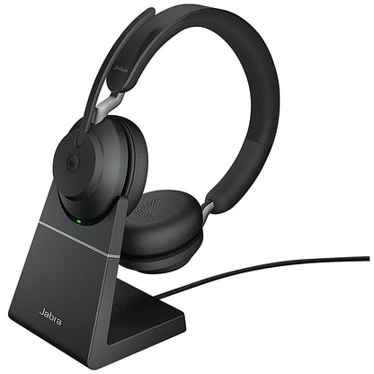 Jabra Evolve2 65 380A MS Stereo Headset Black Including Charging Stand 26599-999-989