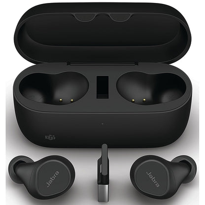 Jabra Evolve2 Wireless Bluetooth Ear Buds, USB-A, MS with Wireless Charging Pad