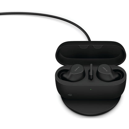 Jabra Evolve2 Wireless Bluetooth Ear Buds, USB-A, MS with Wireless Charging Pad
